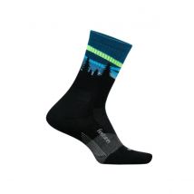 Feetures Trail Max Cushion Mini Crew Socken Schwarz Blau, Größe M