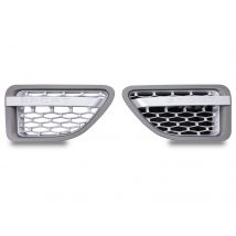 Predator 4x4 Grey &amp;amp; Silver Side Air Intake Vents To Fit Range Rover Sport L320 05-09