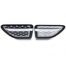 Predator 4x4 Black &amp;amp; Silver Side Air Vents To Fit Range Rover Sport L320 05-09