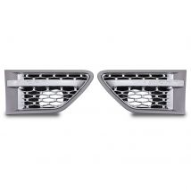 Predator 4x4 Grey &amp;amp; Chrome Side Air Vents To Fit Range Rover Sport 10-13