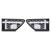 Predator 4x4 Black &amp;amp; Silver Wing Side Air Vents To Fit Range Rover Sport 10-13