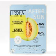 Iroha Nature - 1 maschera viso in tessuto aftersun riparatrice, lenitiva ed idratante con melone, camomilla e 9% di aloe vera