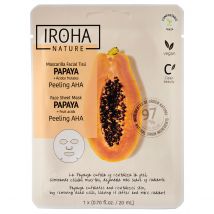 Iroha Nature - 1 maschera viso in tessuto peeling aha con papaia e acidi della frutta