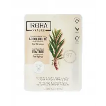 Iroha Nature - 1 maschera viso tessuto purificante con tea tree e acido ialuronico