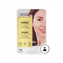 Iroha Nature - 2 patchs occhi anti-fatica e illuminanti con vitamina C, cetriolo e acido ialuronico