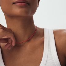 Collier Ras Du Cou Pierres Naturelles - Corail - Taille Unique - Laiton doré 750/1000 - Agatha Paris