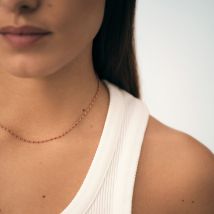 Collier Ras Du Cou Smarty - Corail / Doré - Taille Unique - Acier inoxydable - Agatha Paris