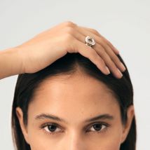 Bague Large Alma - Argenté - Argent 925/1000 rhodié - Taille : 56 - Agatha Paris