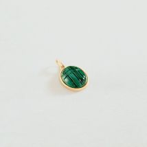 Pendentif Scarabé Malachite - Vert / Doré - Taille Unique - Laiton doré 750/1000 - Malachite - Agatha Paris