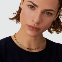 Collier Ras Du Cou Adamas - Vert / Doré - Taille Unique - Laiton doré 750/1000 - Oxyde de zirconium - Agatha Paris