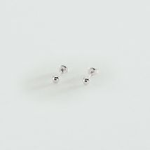 Boucles D'Oreilles Puces Boul - Argenté - Taille Unique - Argent 925/1000 rhodié - Agatha Paris