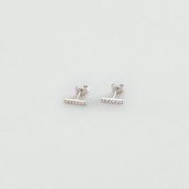 Boucles D'Oreilles Puces Barshine - Argenté - Taille Unique - Argent 925/1000 rhodié - Oxyde de zirconium - Agatha Paris