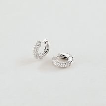 Créoles Louis - Argenté - Taille Unique - Argent 925/1000 - Oxyde de zirconium - Agatha Paris