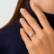 Bague Fine Imperial - Argenté - Oxyde de zirconium - Argent 925/1000 rhodié - Taille : 50 - Agatha Paris