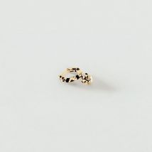 Piercing Créole Leopard - Noir / Doré - Taille Unique - Argent 925/1000 doré 750/1000 - Agatha Paris
