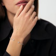 Jonc Beloved - Argenté - Taille Unique - Argent 925/1000 rhodié - Oxyde de zirconium - Agatha Paris