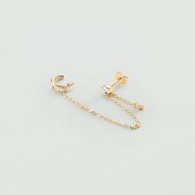 Piercing Ear Cuff Amas - Doré - Taille Unique - Argent 925/1000 doré 750/1000 - Oxyde de zirconium - Agatha Paris