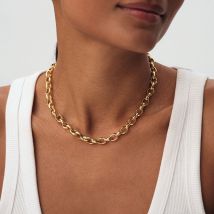 Collier Ras Du Cou Maille Martelée - Doré - Taille Unique - Laiton doré 750/1000 - Agatha Paris