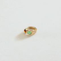 Piercing Créole Leia - Multicolore / Doré - Taille Unique - Argent 925/1000 doré 750/1000 - Labradorite, Oeil de tigre, Aventurine - Agatha Paris
