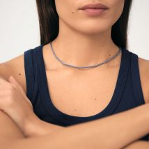 Collier Ras Du Cou Cordon - Bleu - Taille Unique - Laiton doré 750/1000 - Agatha Paris