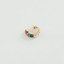 Piercing Créole Sienna - Multicolore / Doré - Taille Unique - Argent 925/1000 doré 750/1000 - Oxyde de zirconium - Agatha Paris