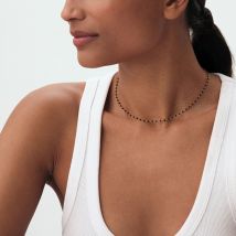 Collier Ras Du Cou Smarty - Noir / Doré - Taille Unique - Acier inoxydable - Agatha Paris