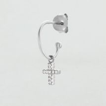 Piercing Créole Criocruz - Argenté - Taille Unique - Argent 925/1000 - Oxyde de zirconium - Agatha Paris