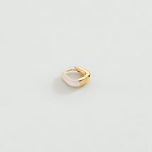 Piercing Créole Suzette - Blanc / Doré - Taille Unique - Argent 925/1000 doré 750/1000 - Agatha Paris