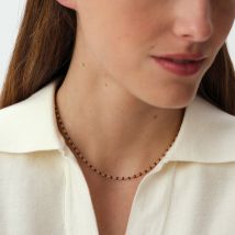 Collier Ras Du Cou Smarty - Bordeaux / Doré - Taille Unique - Acier inoxydable - Agatha Paris