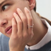 Bague Fine Barshine - Argenté - Oxyde de zirconium - Argent 925/1000 rhodié - Taille : 58 - Agatha Paris