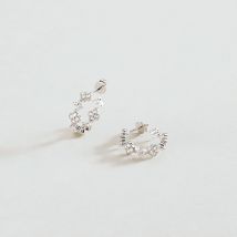 Créoles Beloved - Argenté - Taille Unique - Argent 925/1000 rhodié - Oxyde de zirconium - Agatha Paris