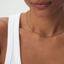 Collier Ras Du Cou Smarty - Vert / Doré - Taille Unique - Acier inoxydable - Agatha Paris