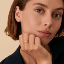Bague Fine Barshine - Doré - Oxyde de zirconium - Argent 925/1000 doré 750/1000 - Taille : 54 - Agatha Paris