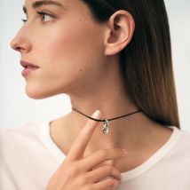 Collier Ras Du Cou Loulou - Noir / Argenté - Taille Unique - Laiton rhodié - Agatha Paris