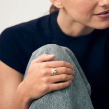 Bague Fine Felicia - Doré / Argenté - Oxyde de zirconium - Laiton doré 750/1000 - Taille : 58 - Agatha Paris