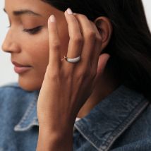 Bague Fine Louis - Doré - Oxyde de zirconium - Argent 925/1000 doré 750/1000 - Taille : 54 - Agatha Paris