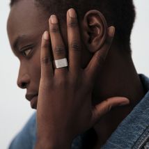 Bague Large Sissi - Argenté - Oxyde de zirconium - Argent 925/1000 rhodié - Taille : 52 - Agatha Paris