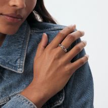 Bague Ajustable Chain - Argenté - Argent 925/1000 rhodié - Taille : MM - Agatha Paris