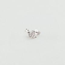 Piercing Puce Snaky - Argenté - Taille Unique - Argent 925/1000 rhodié - Oxyde de zirconium - Agatha Paris