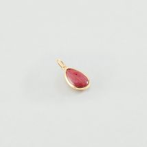 Pendentif Pierre Naturelle - Rhodonite / Doré - Taille Unique - Laiton doré 750/1000 - Rhodonite - Agatha Paris
