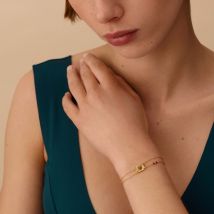 Bracelet Souple Diamonds - Doré - Taille Unique - Argent 925/1000 doré 750/1000 - Diamant - Agatha Paris