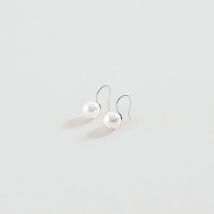 Boucles D'Oreilles Pendantes Perlys - Perle / Argenté - Taille Unique - Argent 925/1000 - Perle de culture - Agatha Paris