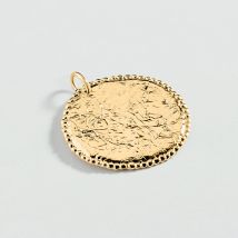 Pendentif Médaille Texturée - Doré - Taille Unique - Etain doré 750/1000 - Agatha Paris