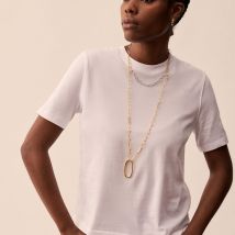 Collier Mi-long Chain - Argenté - Taille Unique - Laiton - Oxyde de zirconium - Agatha Paris