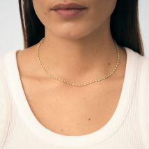 Collier Ras Du Cou Smarty - Turquoise / Doré - Taille Unique - Acier inoxydable - Agatha Paris