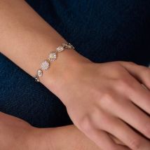 Bracelet Souple Blossom - Doré / Argenté - Taille Unique - Laiton rhodié et doré 750/1000 - Agatha Paris
