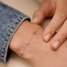 Bracelet Souple With Love - Argenté - Taille Unique - Argent 925/1000 rhodié - Agatha Paris