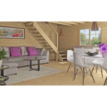 Gartenhaus Perpignan 25 Mit Halbgeschoss | 500x 500cm | Satteldach | Wandstärke 44mm