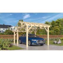 Einzelcarport Vincennes 14 | Holz-Nutzungsklasse 2 | Satteldach | Nordische Kiefer | 350x500cm