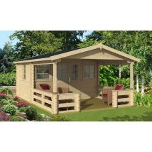 Gartenhaus Belfort + Schleppdach 260 cm | Satteldach | Wandstärke 44mm | 360x279cm